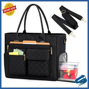 Insulated Lunch Compartment Tote Bag Lightweight Work Bag Multiple Pockets